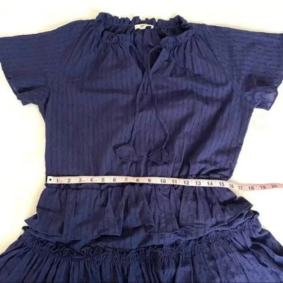 NEW 8apart Simone Tiered Ruffle Mini Dress Navy - Picture 8 of 16